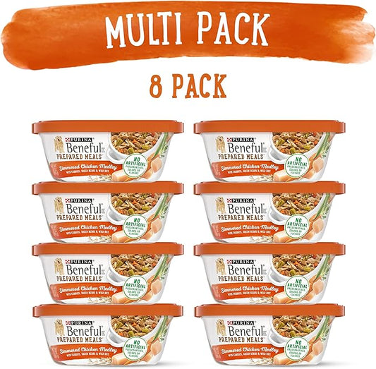 Beneful Purina Gravy Wet Dog Food, Prepared Meals Simmered Chicken Medley - (8) 10 oz. Tubs (Pack of 2) - PAWPICO