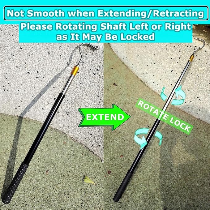61" Snake Hook Reptile Catcher Stick Pole, Snake Handling Tool kit for Rattlesnakes Python Copperhead Removal Catching Bytcew