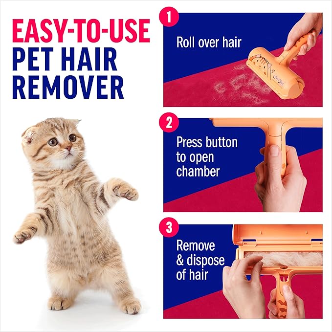 Chom Chom Roller Pet Hair Remover - ChomChom Reusable Cat and Dog Lint Rollers for Furniture, Couch, Car, and Clothes - Limited Cat Edition - PAWPICO