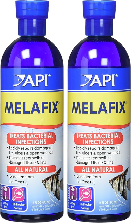 API (2 Pack) Melafix Antibacterial Fish Remedy 16-Ounce Bottles API