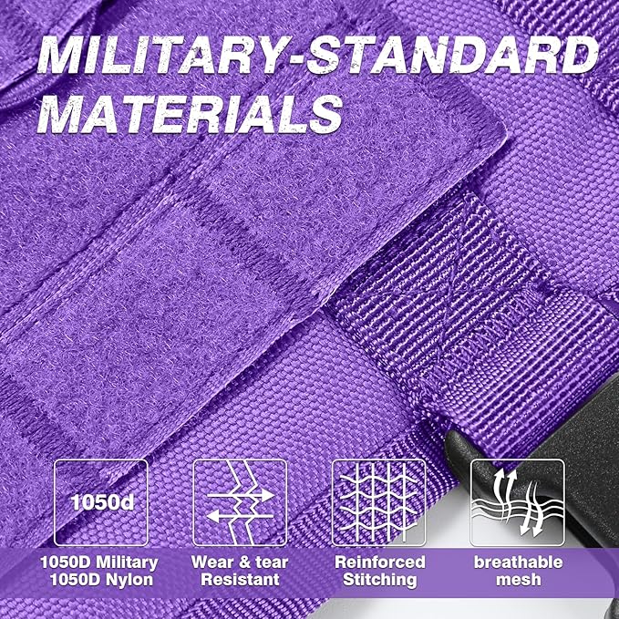 No Pull Tactical Dog Harness for Small Dogs, Escape Proof Molle Dog Vest Harness and Leash Set, Adjustable Military Service Dog Harness with Handle for Medium Large Dogs(S:25"-30"Chest Girth) Yungaspy