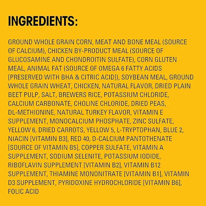 Pedigree High Protein Adult Dry Dog Food Chicken and Turkey Flavor Dog Kibble, 16 lb. Bag - PAWPICO