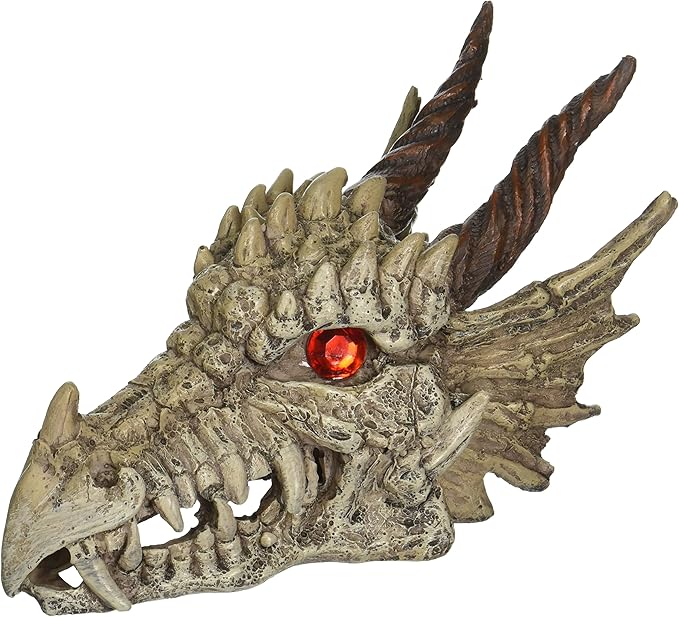 Penn-Plax Deco-Replicas Dragon Skull Gazer Aquarium Decoration – Safe for Freshwater and Saltwater Fish Tanks – Large (RR1207) Penn-Plax