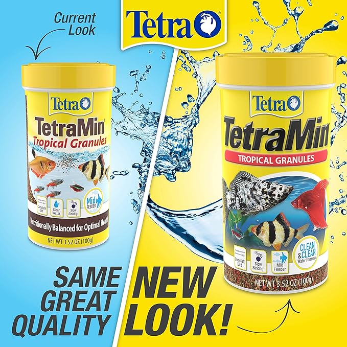 Tetra TetraMin Tropical Granules 3.52 Ounces, Nutritionally Balanced Fish Food (Pack of 2) Tetra