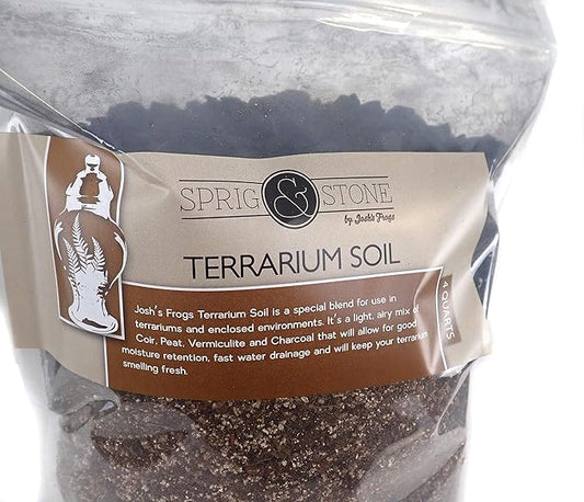 Josh's Frogs Sprig & Stone Terrarium Soil for Open and Closed Terrariums (4 Quart) JoshsFrogs