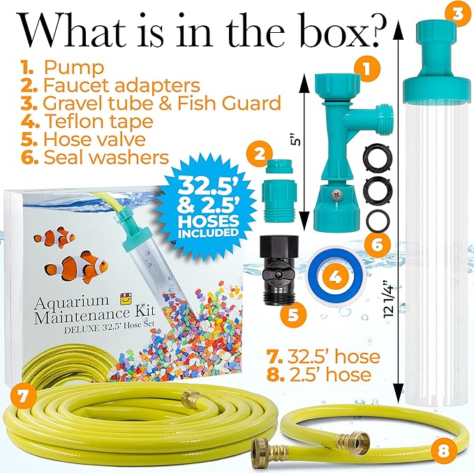 Gravel Vacuum for Aquarium Fish Tank Cleaning Tool Kit Aquarium Water Changer Siphon with Water Control Valve Heavy Duty Aquarium Gravel Cleaner Fish Tank Accessories - 30 Ft Hose ShopSquare