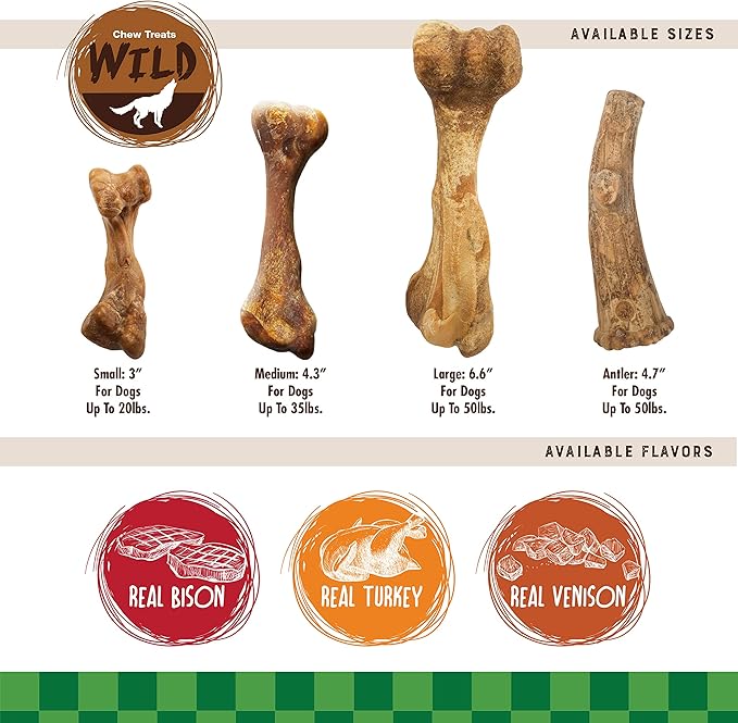 Nylabone Healthy Edibles Wild Natural Long-Lasting Bison Flavor Bone Chew Treats for Dogs, Small (16 Count) (Pack of 2) - PAWPICO