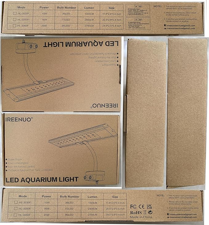 IREENUO Aquarium LED Light, Full Spectrum Fish Tank Clip on Light with Remote, Color Changing Lighting for Reef Coral Aquatic Plants and Fish Keeping (10W(11.8inch)) SpeciallyforyourpettoprovideavarietyofqualityproductsYearsofresearchexperienceinpetwarmcoattoprovideyourpetwiththewarmestprotectioninwinter