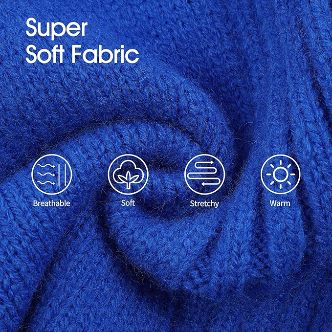 IECOii Dog Sweater,Dog Sweaters for Medium Dogs Girls Boys,Doggie Sweater Christmas,Pet Sweatshirt Knitwear Outfit for Holiday,Knit Turtleneck Warm Clothes for French Bulldog,Boston Terrier(Blue,M) - PAWPICO