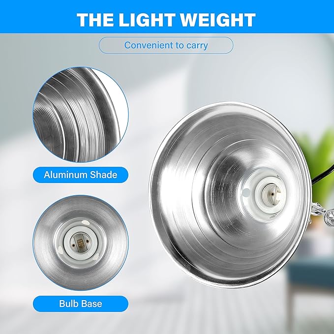 Simple Deluxe 100W Reptile Ceramic Heat Lamp Bulb and 150W Clamp Light with 8.5 Inch Reflector for Amphibian Pet, Black&Silver SimpleDeluxe