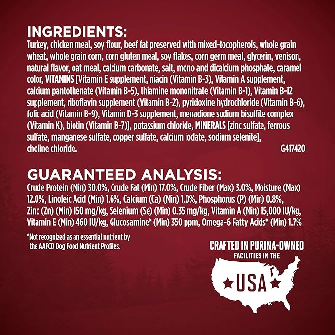 Purina ONE True Instinct With A Blend Of Real Turkey and Venison Dry Dog Food - 15 lb. Bag - PAWPICO