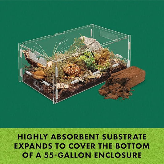Zilla Coconut Husk Brick, Organic Bedding for Reptiles, Made with 100% Coconut Fiber, Ideal for Tropical Habitats and Egg Incubation Zilla