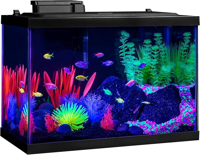 GloFish 20 Gallon Aquarium Kit with LED Lights, Decor Heater and Filter GloFish