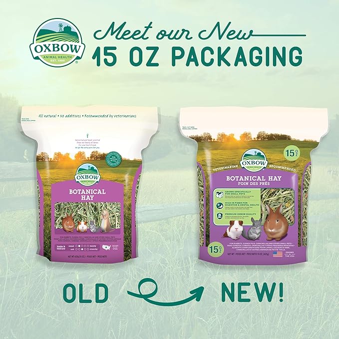 Oxbow Animal Health Oxbow Botanical Western Timothy Hay - All Natural Hay for Rabbits, Guinea Pigs, Chinchillas, Hamsters & Gerbils - 15 oz. OxbowAnimalHealth