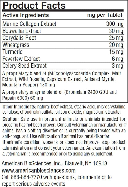 DGP, All-Natural Joint Supplement for Dogs - Joint Support with Turmeric, Boswellia Extract & More - Quick Effect for Immediate Mobility Support - 60 Chewable Pet Tablets AmericanBioSciences
