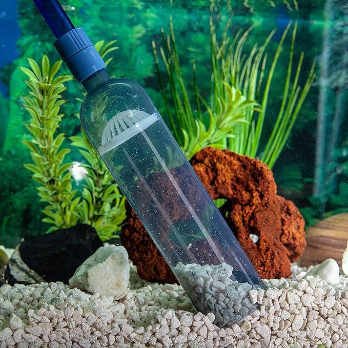 Gravel Vacuum for Aquarium - Fish Tank Gravel Vacuum Cleaner- Aquarium Siphon - 8 FT Long with Minnow Net LLProducts