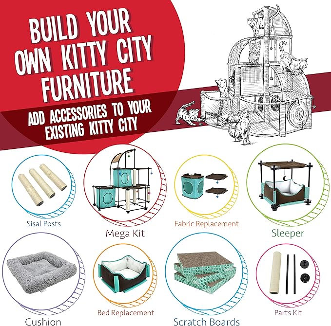 Kitty City Claw Mega Kit 2.0 Furniture, Cat Cushion, Cat Scratch - PAWPICO