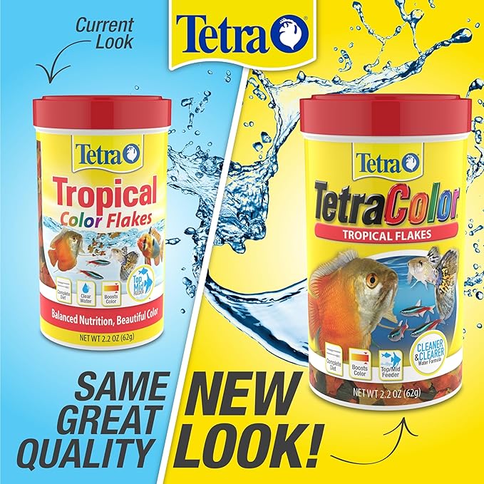 TetraColor Tropical Flakes, Color Boosting Fish Food, Nutritionally Balanced Diet for Tropical Fish, 7.06 oz Tetra