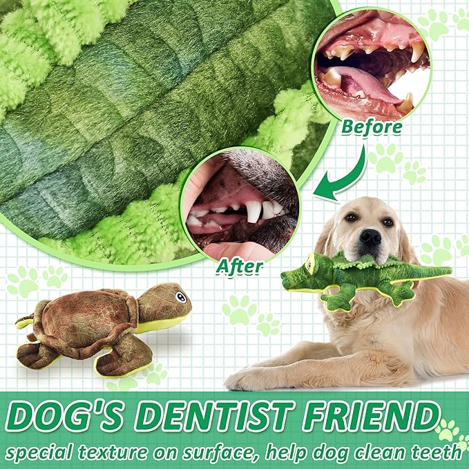 Stuffed Animal Dog Toys, 5 Pack Tough Squeaky Dog Toys, Plush Toys Assortment, Great Value Dog Toys Bundle, Woodland Series Dog Chew Toys for Large Medium and Small Dogs Puppy Pet Toys - PAWPICO