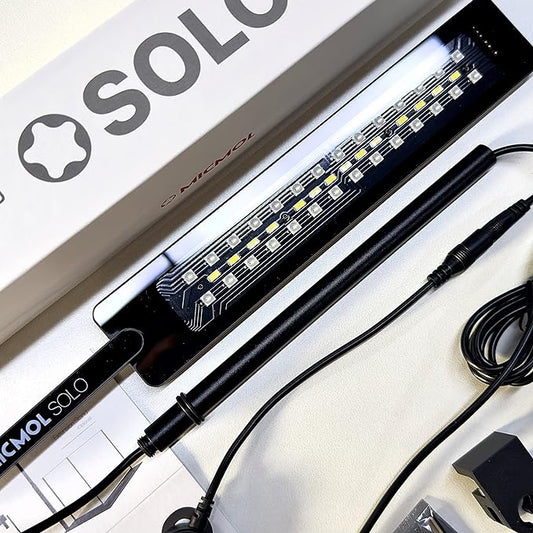 APP Programmable Control LED Aquarium Light Solo 20W, Timer Sunrise Sunset Full Spectrum Fish Freshwater Aquascaping Shrimp Planted Fish Mini Nano Tank MICMOL