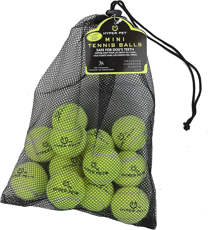 Hyper Pet Mini Tennis Balls for Dogs - 12 Pack (Dog Ball Dog Toys for Exercise, Fetch K9 Mini Kannon K2) Interactive Dog Toys & Dog Tennis Balls - Great Dog Toys for Small Dogs & Dog Gifts - PAWPICO
