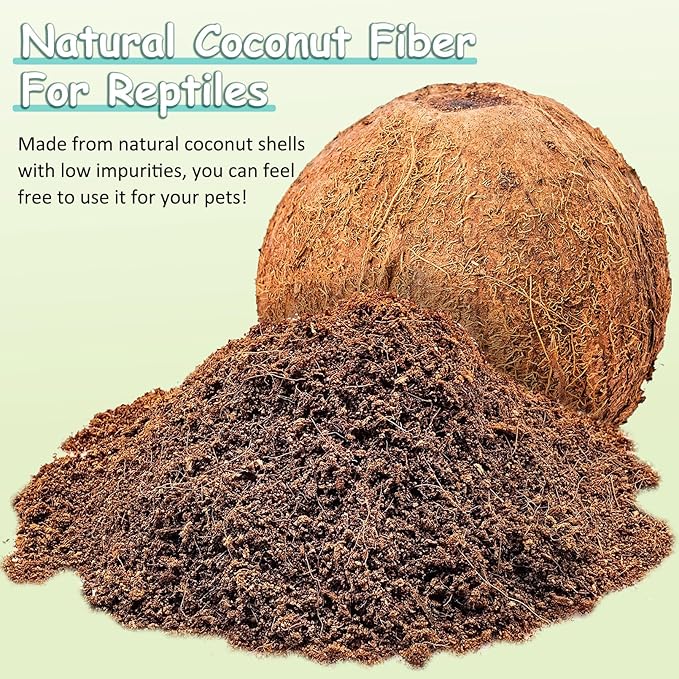 VCEPJH Loose Coconut Fiber Substrate, 2 Pack Natural Coco Coir Reptile Bedding Tarantula Substrate Soil Habitat Accessories for Tortoise Snake Bearded Dragon Spiders Hermit Crabs VCEPJH