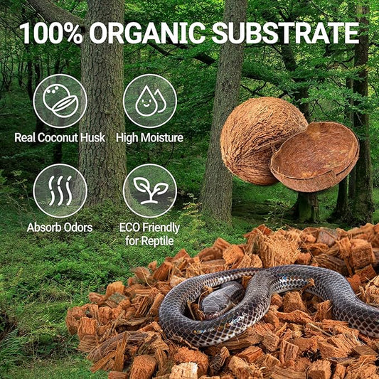 REPTI ZOO 72 Quart Reptiles Coconut Chip Substrate, Coco Husk Reptiles Bedding for Ball Python, Snakes, Geckos, Lizards, Tortoises, Frogs | Terrarium Tanks Substrate REPTIZOO