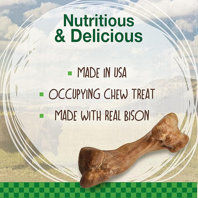 Nylabone Healthy Edibles Wild Natural Long-Lasting Bison Flavor Bone Chew Treats for Dogs, Small (16 Count) (Pack of 2) - PAWPICO