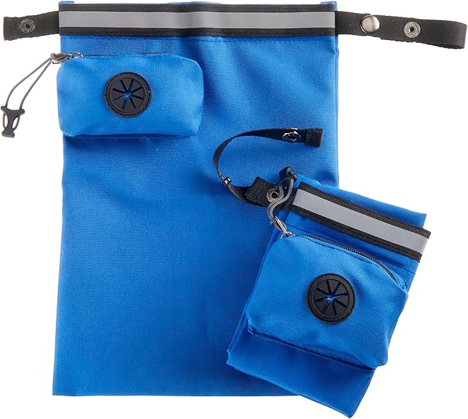 High Road Dog Waste Bag Holder for Used Bags with Poo Bag Dispenser, Odor Blocking Leakproof Liner and Reflective Band for Dog Walking and Hiking - PAWPICO