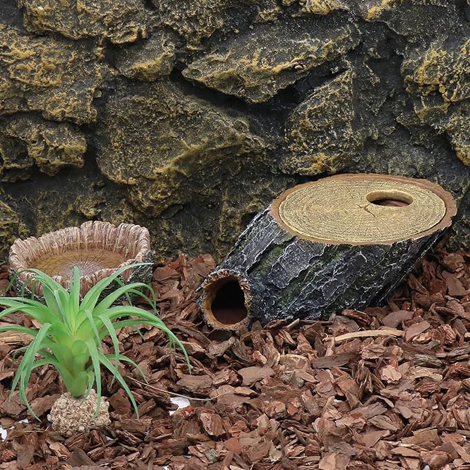 Snake Hide and Basking Tree Roots Cave for Terrariums, Available for Climbing and Hiding Spots for Reptiles, Amphibians, and Small Animals, Corn Snake, Green Snake and Small Gecko relaqcc