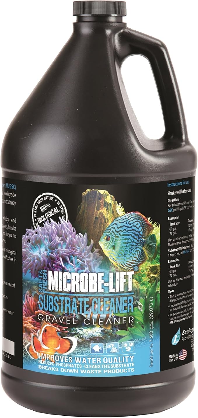 MICROBE-LIFT GSCG1 Professional Gravel & Substrate Cleaner for Freshwater and Saltwater Tanks, 1 Gallon Microbe-Lift