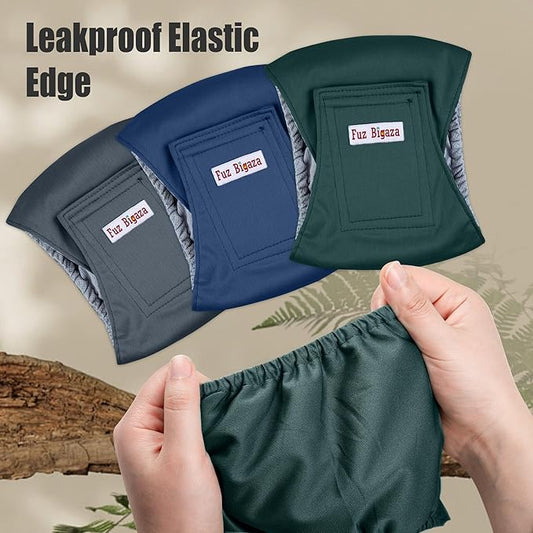 Male Dogs Diapers Belly Bands(3Pack), Washable Reusable Male Boy Doggy Wraps Panties for Doggie Puppy Pooping Potty Training Incontinence Marking Pañal para Perro Black Small - PAWPICO