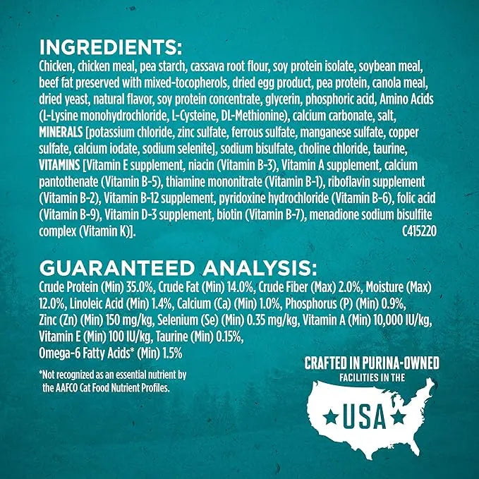 Purina ONE Natural, High Protein, Grain Free Dry Cat Food, True Instinct With Real Chicken - 3.2 lb. Bag - PAWPICO
