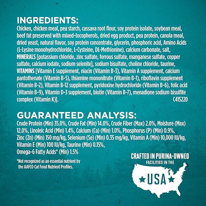 Purina ONE Natural, High Protein, Grain Free Dry Cat Food, True Instinct With Real Chicken - 3.2 lb. Bag - PAWPICO