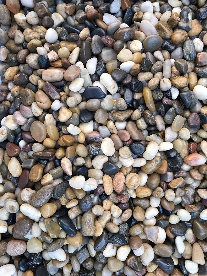 Voulosimi 12 LBS River Rock Stones, Natural Decorative Polished Mixed Pebbles Gravel,Outdoor Decorative Stones for Plant Aquariums, Landscaping, Vase Fillers Voulosimi