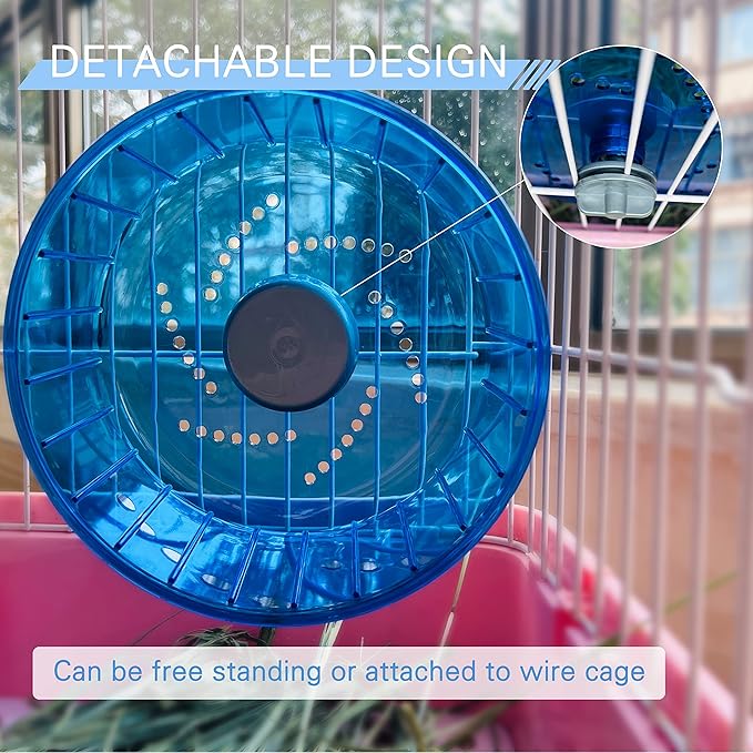 Petest Hamster Exercise Wheel, Silent Spinner Hamster Running Wheels, Diameter 8.3 inch, Blue Petest