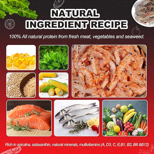 Koi Fish Food Dedicated - Color Enhancing Gain Weight Promote Absorption Three Effect Syncretism Natural Ingredients Antarctic Krill Spirulin Clear Water Formula Pond Fish Food(2.6LB) yizeril