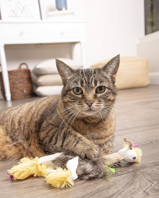 Petlinks HappyNip Loopy Llama Plush Cat Toy, Contains Silvervine & Catnip - Yellow, One Size - PAWPICO