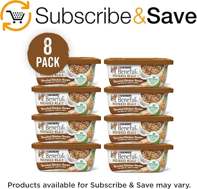 Purina Beneful Gravy Wet Dog Food, Prepared Meals Roasted Chicken Recipe - (8) 10 oz. Tubs - PAWPICO