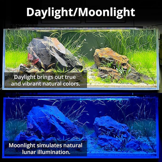 NICREW C10 Plants LED Aquarium Light, 12-18 in, 9 Watts, Full Spectrum Fish Tank Light with Timer, Day and Night Cycle, Brightness Adjustable NICREW