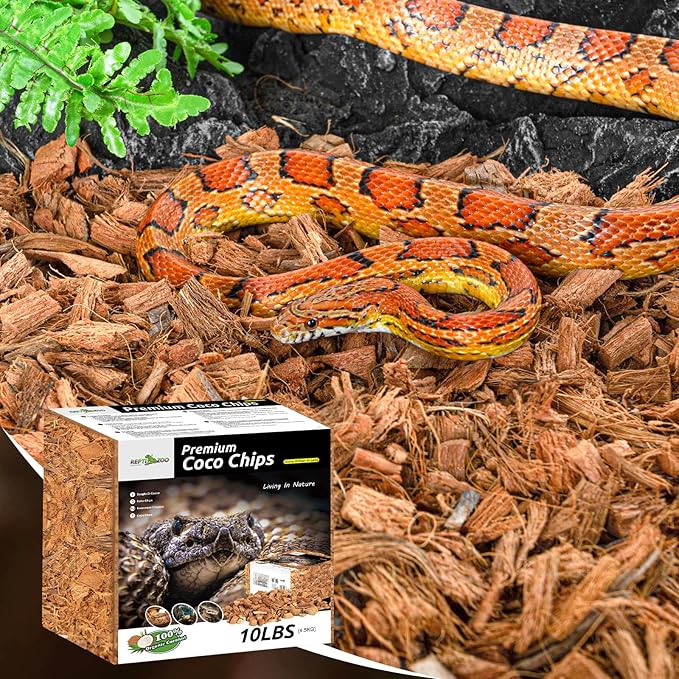 REPTI ZOO 72 Quart Reptiles Coconut Chip Substrate, Coco Husk Reptiles Bedding for Ball Python, Snakes, Geckos, Lizards, Tortoises, Frogs | Terrarium Tanks Substrate REPTIZOO