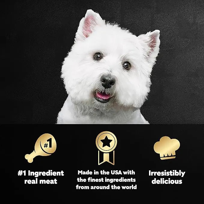 CESAR Adult Wet Dog Food Loaf in Sauce Rotisserie Chicken, Filet Mignon, Angus Beef, and Ham & Egg Flavors Variety Pack, 3.5 oz. Easy Peel Trays, Pack of 24 - PAWPICO