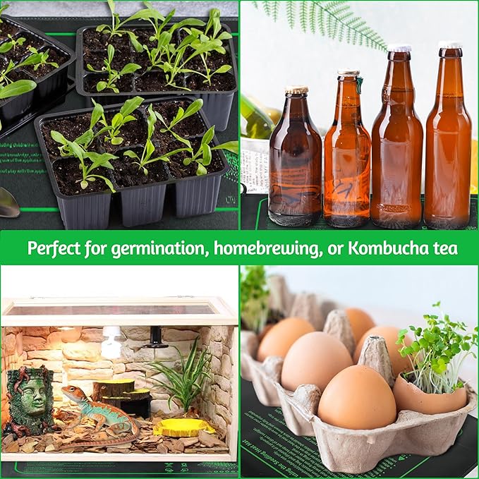 1 Pack (10" x 20.75") Seedling Heat Mat for Seed Starting, Waterproof Heating Pad for Indoor Plants Germination … LOCONHA