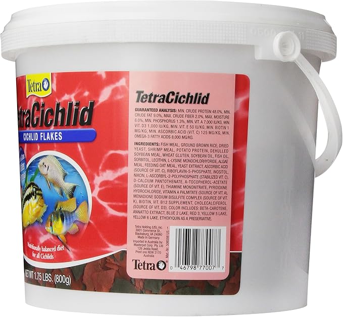 TetraCichlid Cichlid Flakes 1.75 Pounds, Fish Food, Clear Water Advanced Form Tetra