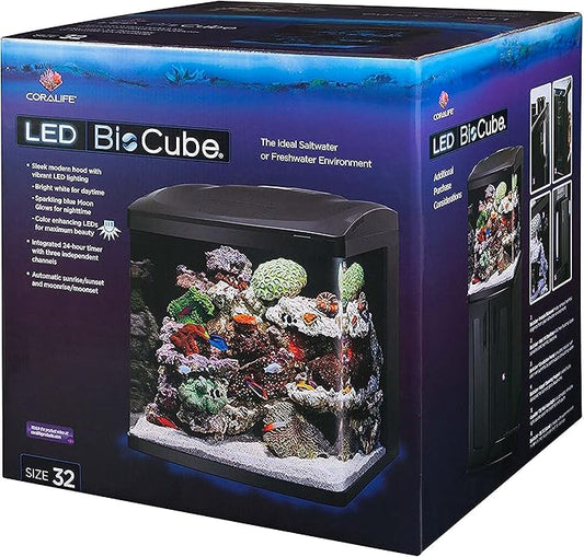 Coralife LED BioCube Aquarium Fish Tank Kit, 32 Gallon Coralife