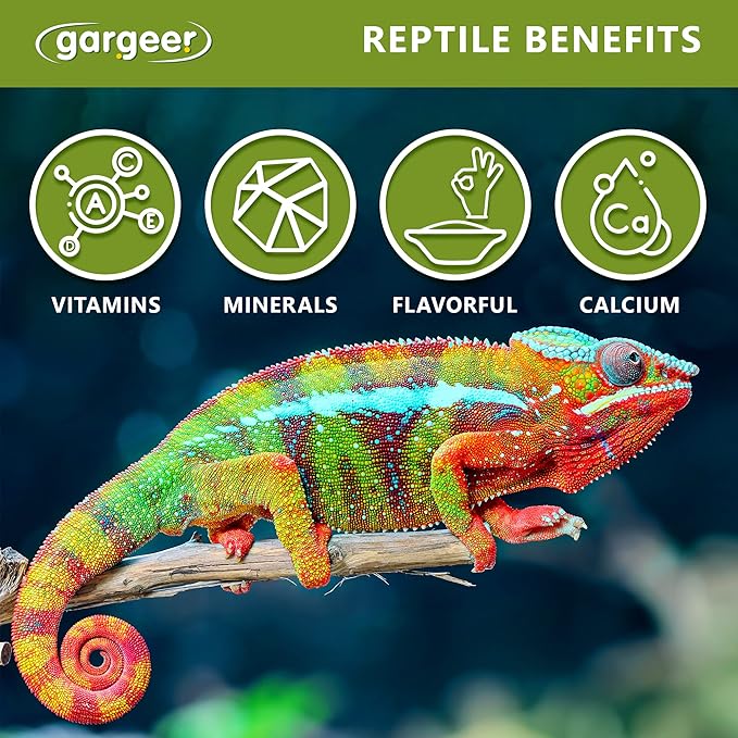 All Reptiles Color Enhancer. Magnify Vibrant Colors, and Boost Health with Much Needed Minerals and Vitamins. 2oz Pouch for Weekly Use. Enjoy! Gargeer