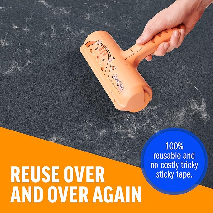 Chom Chom Roller Pet Hair Remover - ChomChom Reusable Cat and Dog Lint Rollers for Furniture, Couch, Car, and Clothes - Limited Cat Edition - PAWPICO