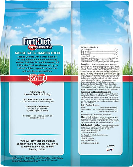 Kaytee Forti-Diet Pro Health Pet Mouse, Rat, and Hamster Food, 5 Pound Kaytee