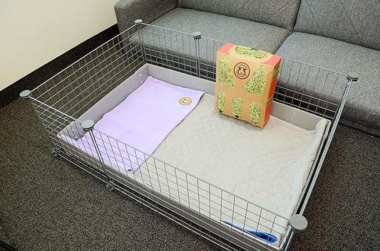 GuineaDad Original Liner - Purple Fleece Guinea Pig Bedding - Reusable Guinea Pig Cage Liner - Extra Absorbent with Waterproof Bottom and Burrowing Pocket - Small Pet Supplies - 2x3 C&C GuineaDad