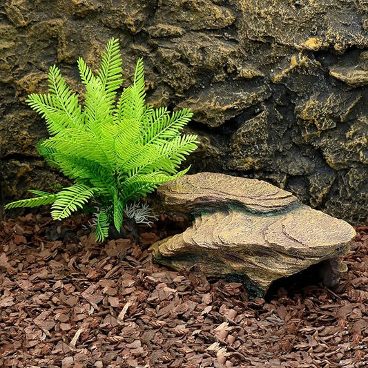 Turtle Basking Platform Shale Scape Step Ledge, Reptile Cave Hideout Turtle Tank Accessories Decorations, Great for Reptiles, Amphibians, Leopard Gecko, Bearded Dragons, Lizard, Frogs relaqcc